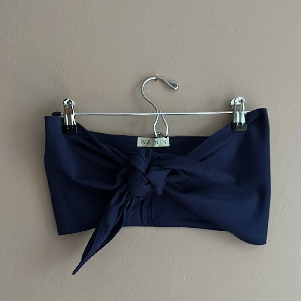 Na Nin Anita Bandeau in Navy Cotton Poplin